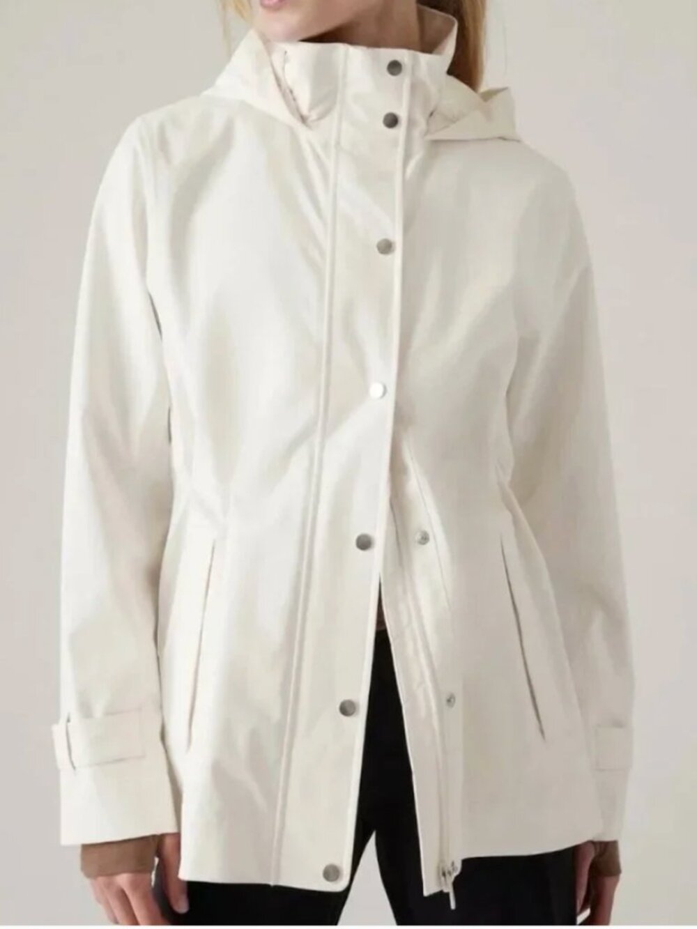 Athleta Women's RainOut Sutro Trench Ivory Size Large